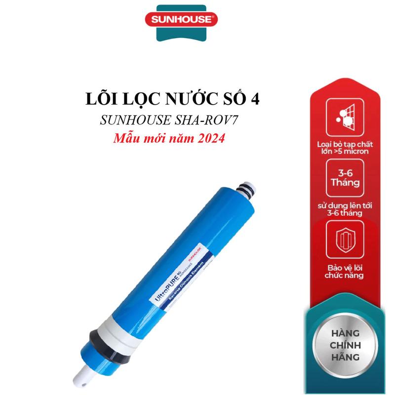 Màng Lọc RO Sunhouse – Lõi Lọc Nước Số 4 SUNHOUSE SHA-ROV7, Công suất lọc: 90.000 lít, Thời gian thay thế: 24-36 tháng