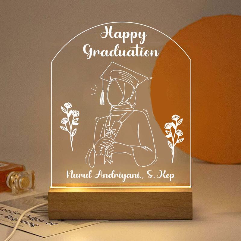 Lampu hias ukiran akrilik untuk hadiah, kado, pernikahan, wisuda, lamaran, dan ulang tahun White 1