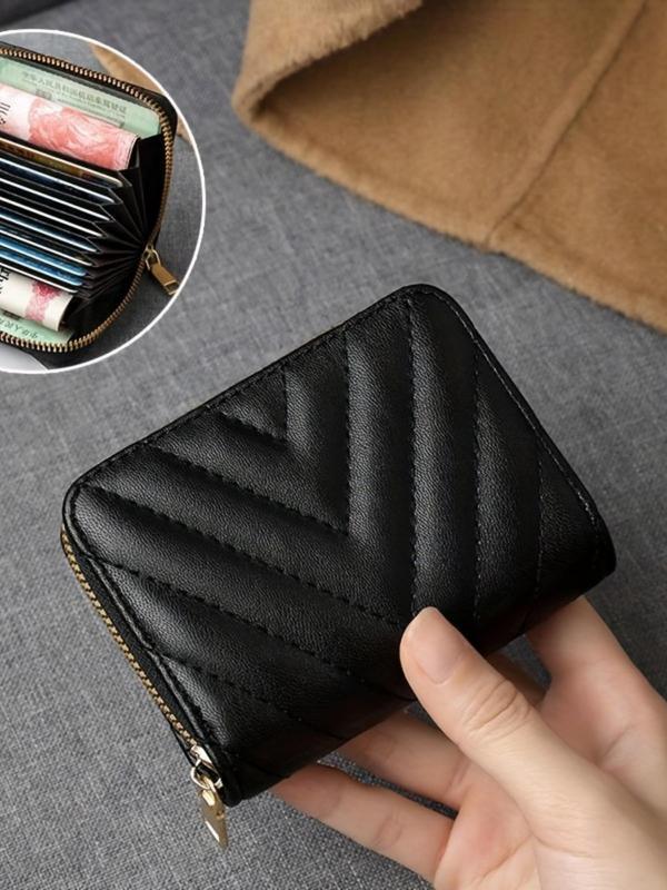 Women's Minimalist Plain Color Card Holder, Fashionable PU Leather Card Holder, Casual Trendy Versatile High-quality Daily Wallet 4
