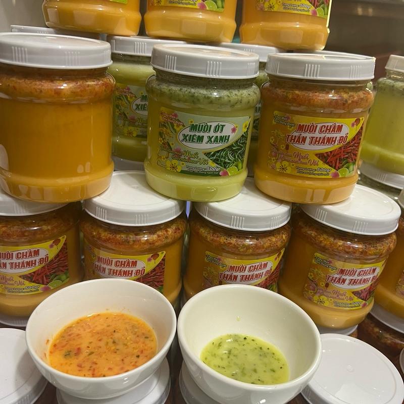 2 hủ Muối ớt chấm Hải sản  :ớt xiêm xanh và ớt đỏ Nước Sốt Chua
