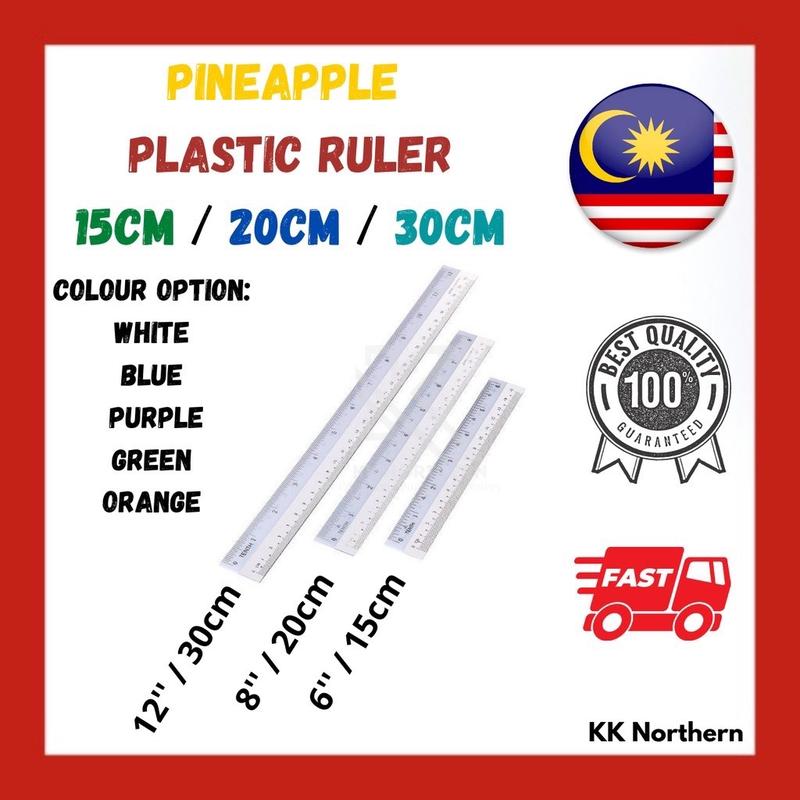 (PINEAPPLE) OPP Straight Ruler 15cm / 20cm / 30cm Plastic Student ...