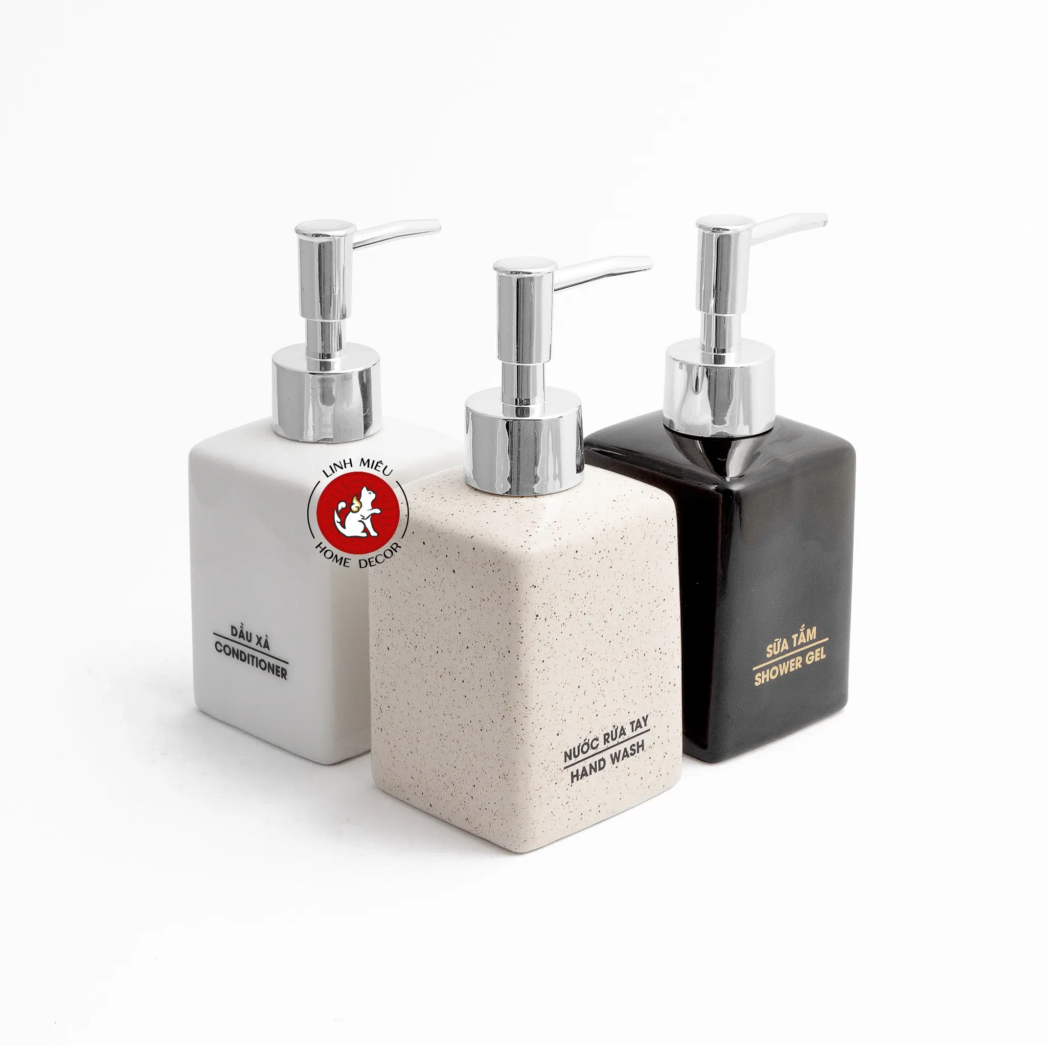 (300ml) Bình đựng dầu gội, sữa tắm, dầu xả, nước rửa tay khách sạn - dáng vuông nhỏ