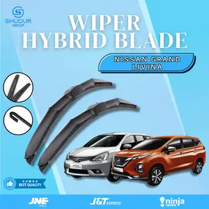 Wiper Mobil Nissan Livina /Grand Livina/All New Livina Frameless 1 Set Kiri Kanan Model Hybrid Blade SGI Wiper Hybrid