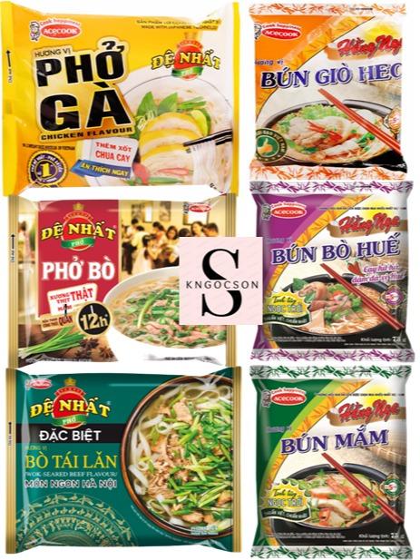 Thùng Bún mắm, Bún giò heo, Bún bò huế, Phở bò, gà đệ nhất, phở bò tái lăn Acecook gói