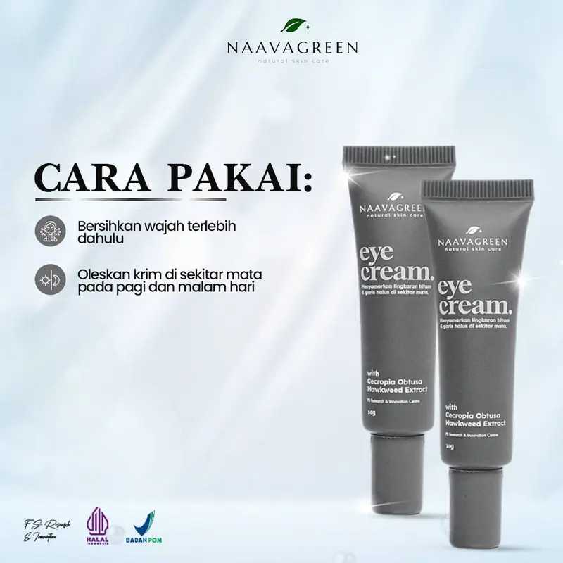 Eye Cream - Krim Mata Naavagreen (Tube 10 Gram) - Mengurangi Lingkaran Hitam, Kerutan, dan Kantung Mata 2