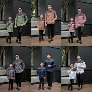 Baju Koko Couple Ayah Dan Anak Laki Laki Motif Kombinasi Model Terbaru Yaman Series Pakaian Lebaran 2025 baju koko ayah dan anak laki