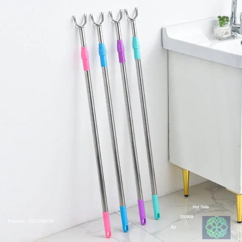 Cây phơi quần áo, gậy lấy đồ, cây lấy quần áo trên cao bằng nhựa, inox rút gọn Cao Su Kệ