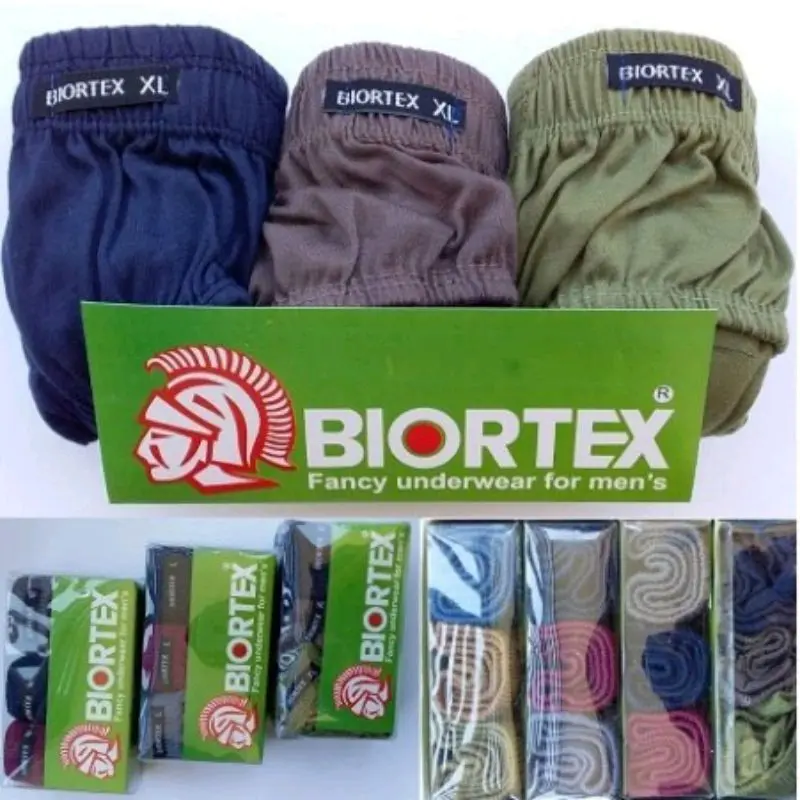 TOKO-GROSIR - 3 PCS Celana Dalam Pria CD Pria Dewasa BIORTEX Kotak Nyaman Karet