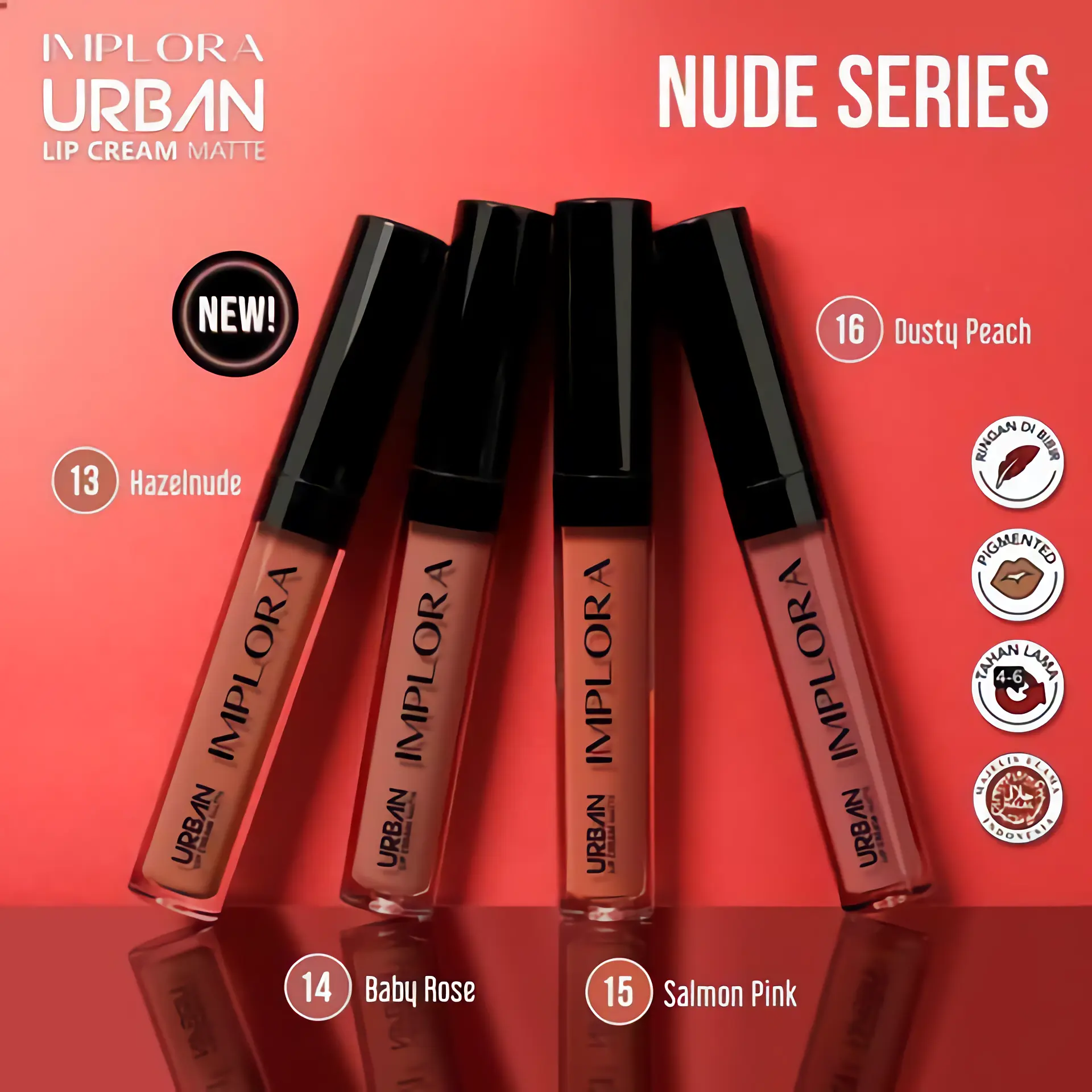 Implora Urban Lipcream Matte Lipstik Cair Tahan Lama Untuk Wanita Dewasa Dan Remaja Lipstick Bibir