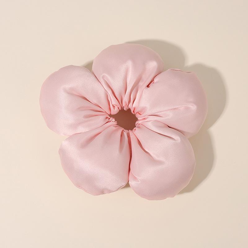 Dây Buộc Tóc Hoa Bánh Mì, Chất Liệu Satin Cao Cấp, Scrunchie Đầy Bông 3D, Thiết Kế Thanh Lịch Women Nữ 4
