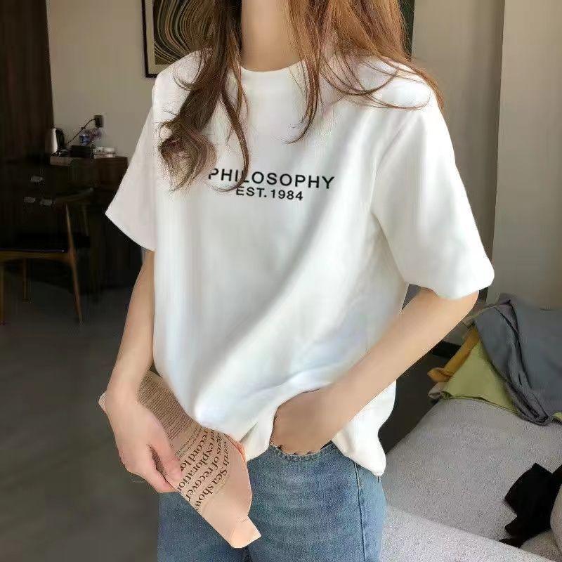 Product Introduction of 2024 Summer New Women's Short Sleeve T-shirt Female Students Korean Style Loose plus Size White T-shirt Top Bottoming Shirt 7