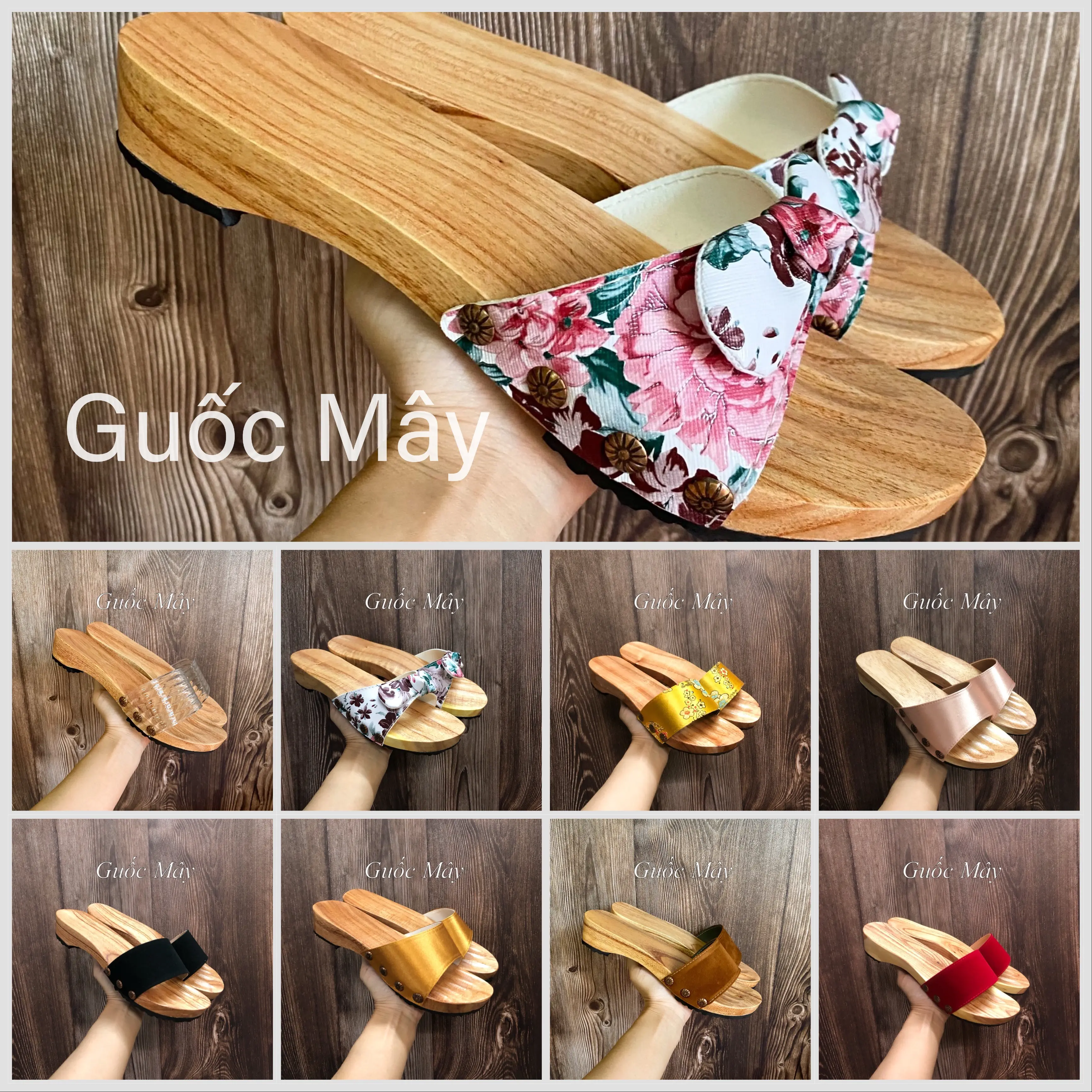 Guốc Gỗ Guốc Mộc Truyền Thống 4 Phân Dép Gỗ Quai Ngang