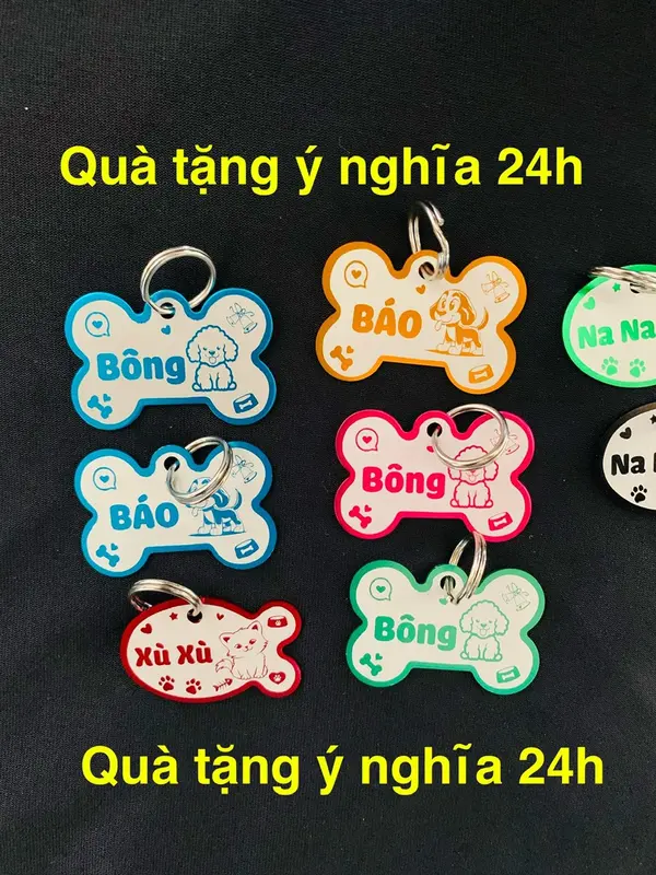 Thẻ tên cho Chó Mèo - Bảng tên cho thú cưng chất liệu nhôm 0