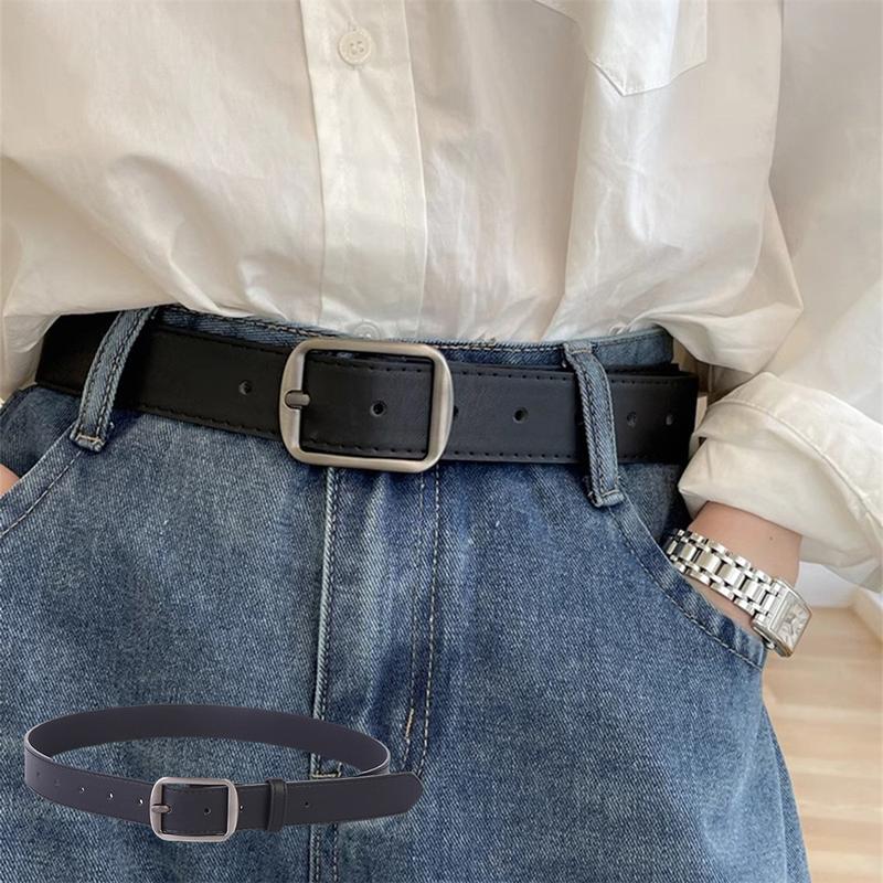 Simple High-end Sense Belt Women's Korean-style New All-match Jeans Decorative Belt Male Student Trouser Belt Matte Silver 2