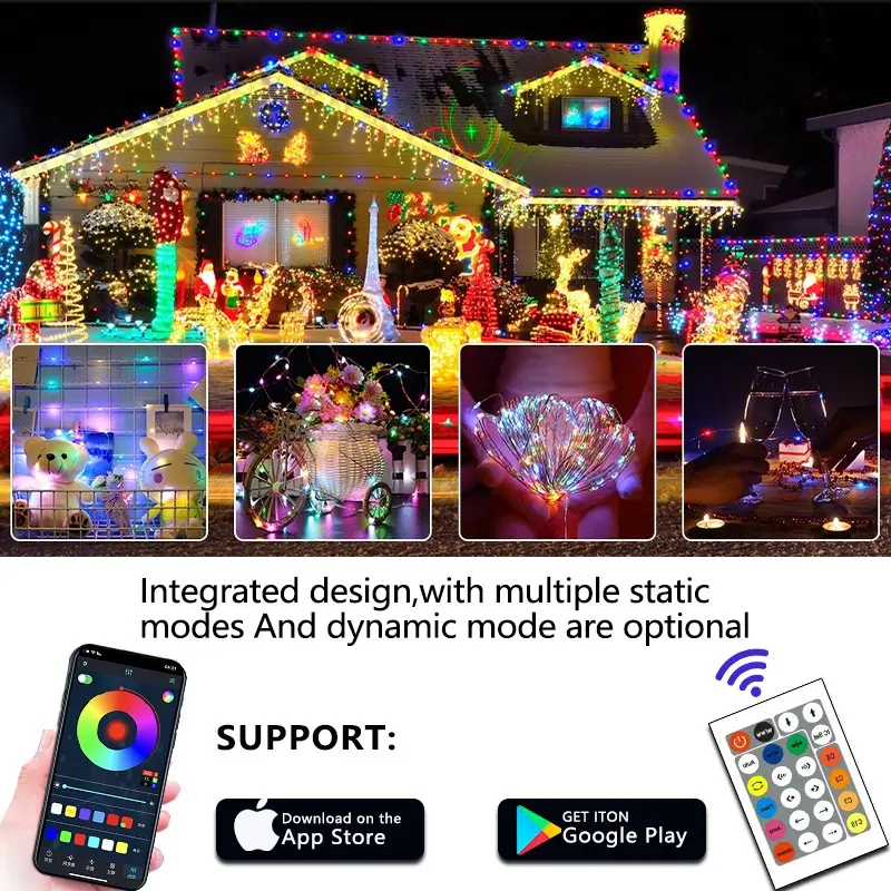 Led Strip Running Rgb Remot WATERPROOF / USB Bluetooth APP Music Point Control / Lampu Natal / Lampu hias / Lampu Sekitar / Lampu Tirai 5 Dan 10 Meter DC 5V IP67 2