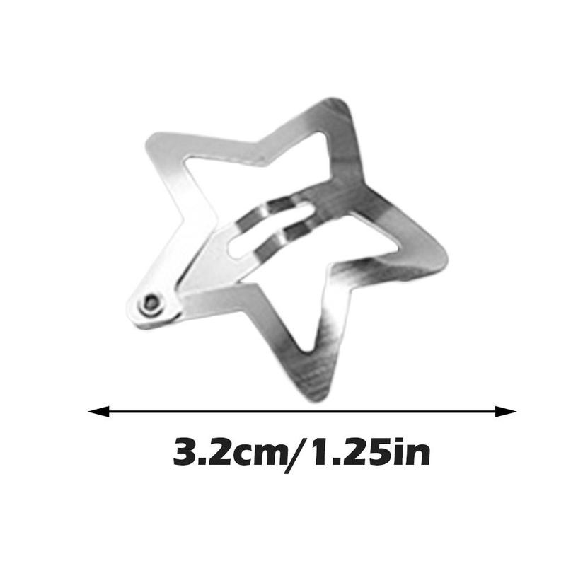 Product Introduction of Cute Elegant Hairpin No Slip Sparking Star Metal Fashion Hair Hairclips Mini Metal Snap Clip Pentagram Hairpin 32