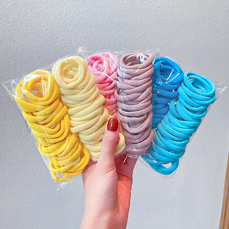 50pcs Girls Elastic Hair Accessories For Kids Black White Rubber Band Ponytail Holder Gum For Hair Ties Scrunchies Hairband