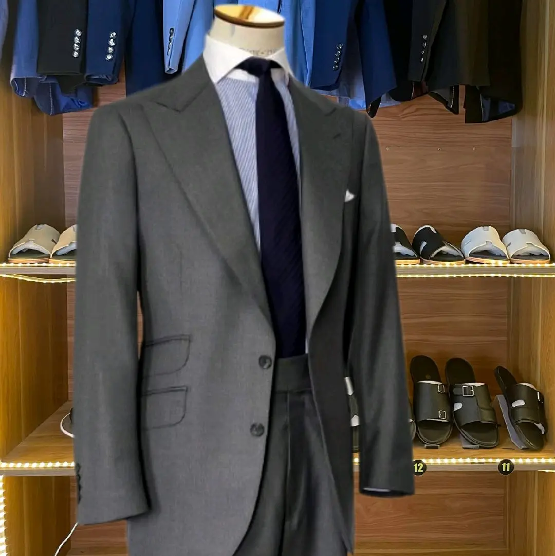 Mã H6 bộ suit 3 túi màu xám lông chuột form dáng trẻ trung sang chảnh lịch lãm nhã nhặn thời trang