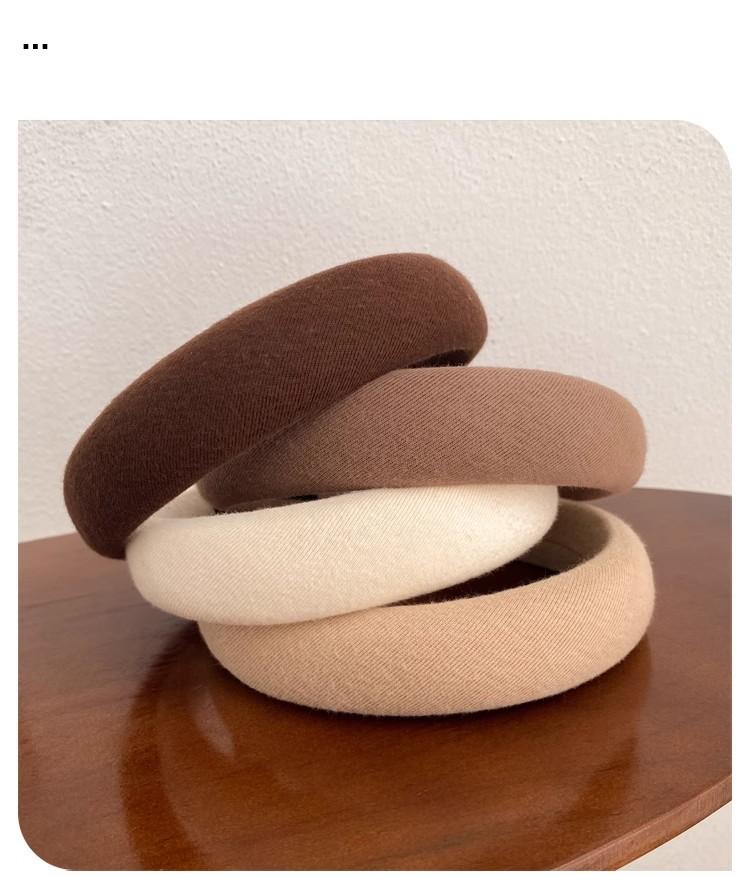 Product Introduction of Solid Color Versatile Sponge Headband Soft Stretchy Hair Accessory for Everyday Styling, Workouts Fashion Comfortable Non-Slip Hair Band for Women Girls 3