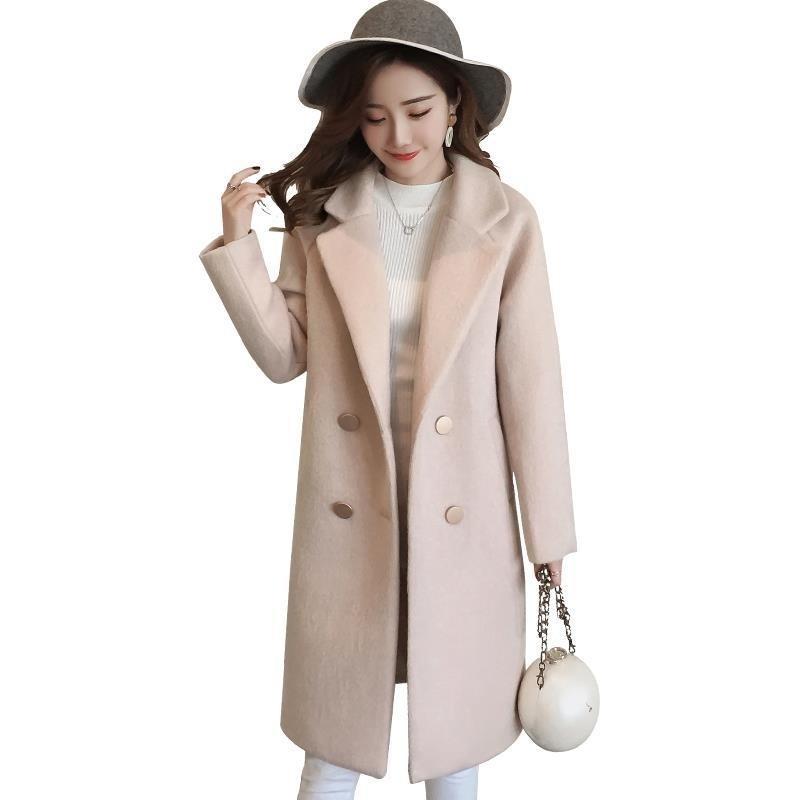 Product Introduction of Plus Size Thicken Cotton Woolen Jacket Women's Mid-Length Autumn Winter Korean Version Loose Woolen Coat 20