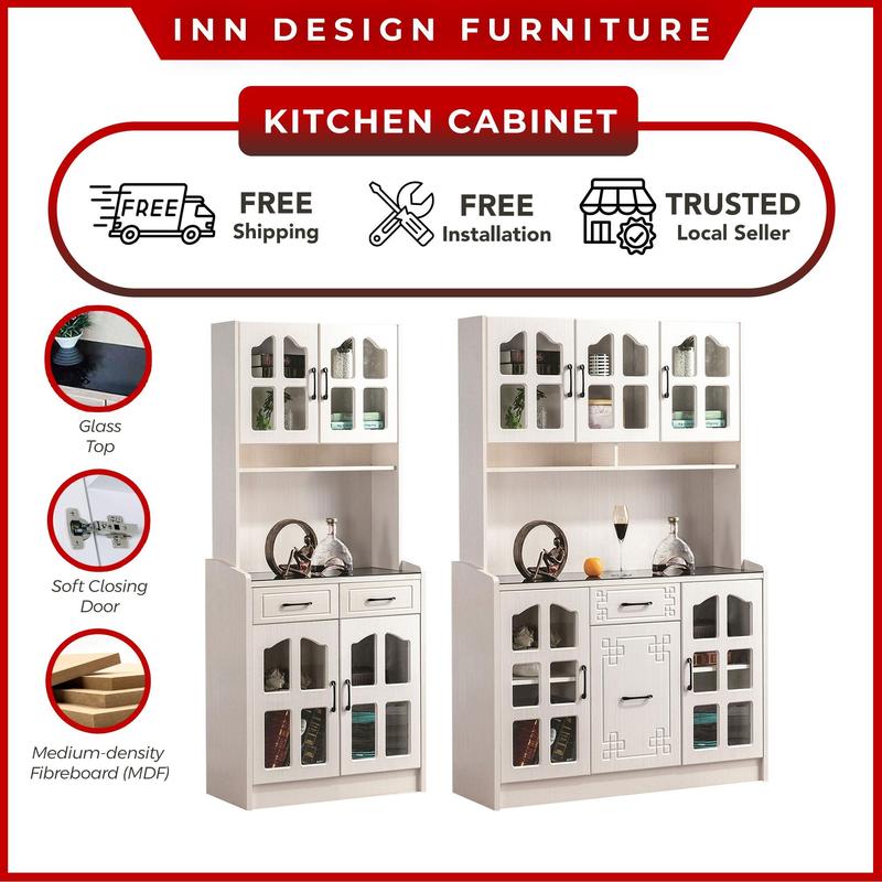 Product Introduction of INNDESIGN ORBIT KITCHEN CABINET WITH GLASS TOP / TOP STORAGE 9