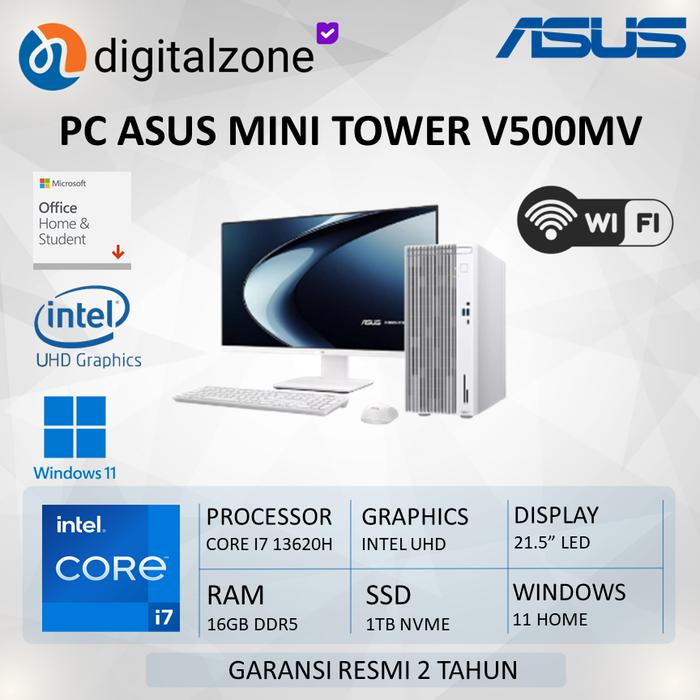 Gambar PC Desktop Asus Mini Tower V500MV I7NNC6W-HMA I7 13620H RAM 16GB 1TBSSD W11+OHS+M365+MONITOR 21.5 2YEAR - 16/1TBSSD dari Digitalzone Tangcity Kota Tangerang Tokopedia