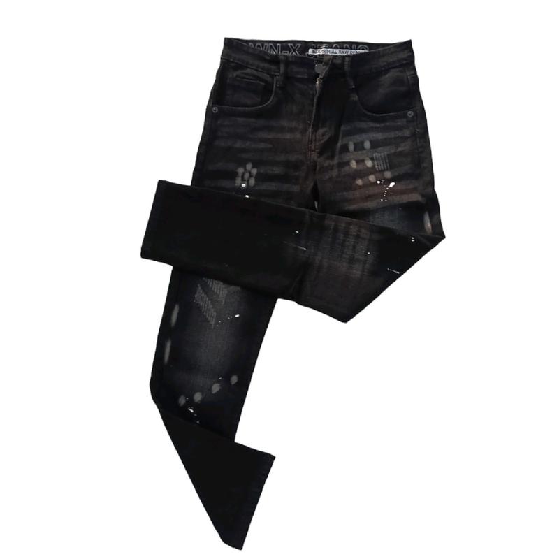 Quần Jean Sai NHỠ TỪ 30kg_50kg Màu đen hai khóa đầu gối Menswear Nam Pants Có Túi Tre 4