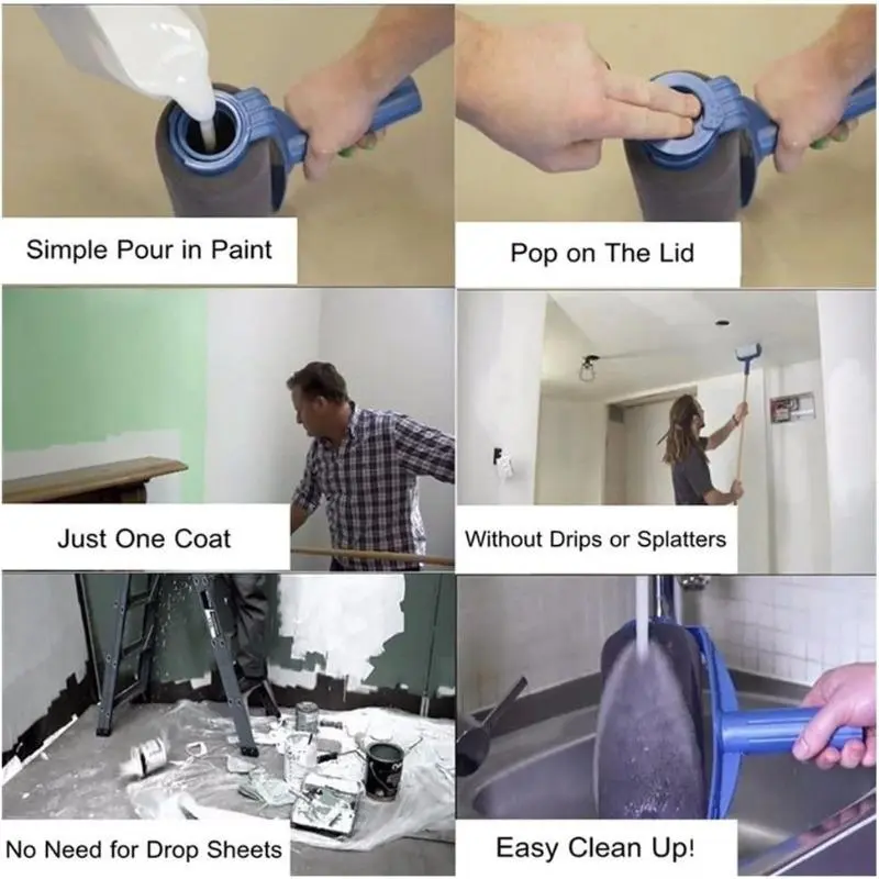 Paint Roller Kit, Multifunctional Wall Decoration Kit, Professional Paint Roller & Accessories Suitable for Smooth Application, Wall Paint Roller, Painting Tools, Interior 6