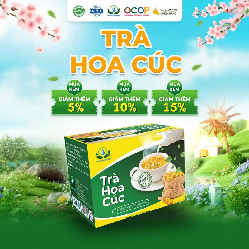 Trà Hoa Cúc hộp 30 Túi Lọc x 3Gram Siêu Thị Thiên Nhiên Nước Trà Chè Tea nướcuống đẹp