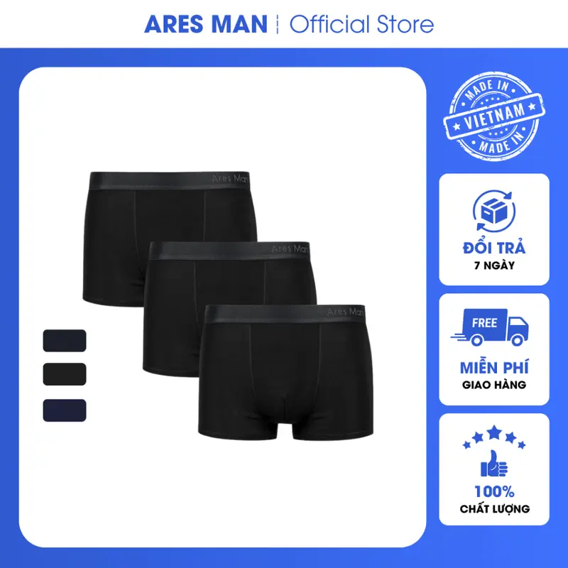 Combo 4 quần lót nam, quần boxer chất thun lạnh kháng khuẩn co giãn 4 chiều thấm hút mồ hôi - BX3 7