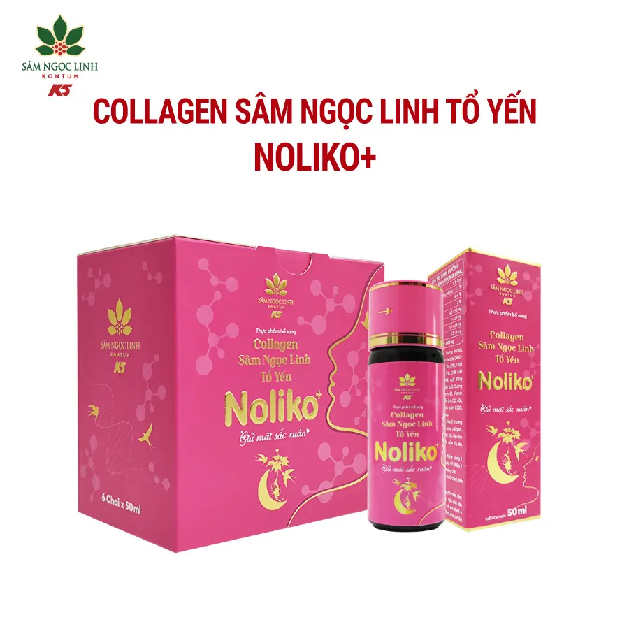 Collagen Sâm Ngọc Linh Tổ Yến Noliko+ Hộp 6 Chai - 50Ml/ Chai