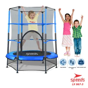 SPEEDS 55inch Trampoline with Enclosure Net Anak Dengan Jaring Pelindung Trampolin 067-3