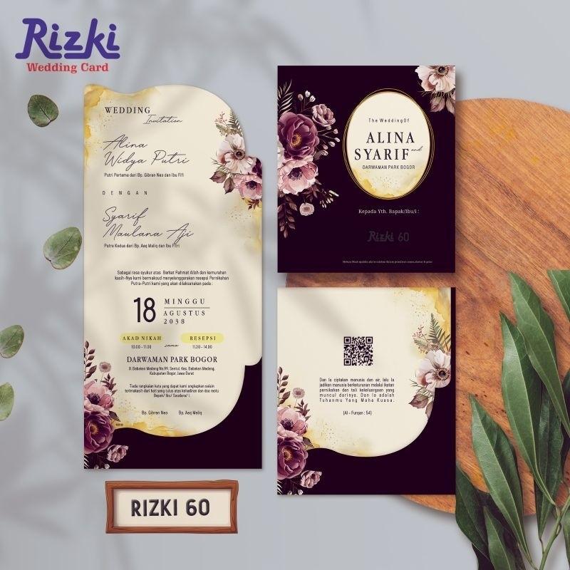 Undangan Pernikahan Kekinian   RIZKI 60 Elegan Modern Paket Lengkap 100 PCS Gratis Label & Plastik - JanjiKita | Default