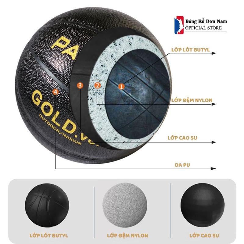 Banh Bóng Rổ Da Cao Cấp Parabol- Size 7 - Quả bóng rổ cho mặt sân outdoor/indoor - Tặng bộ phụ kiện 8