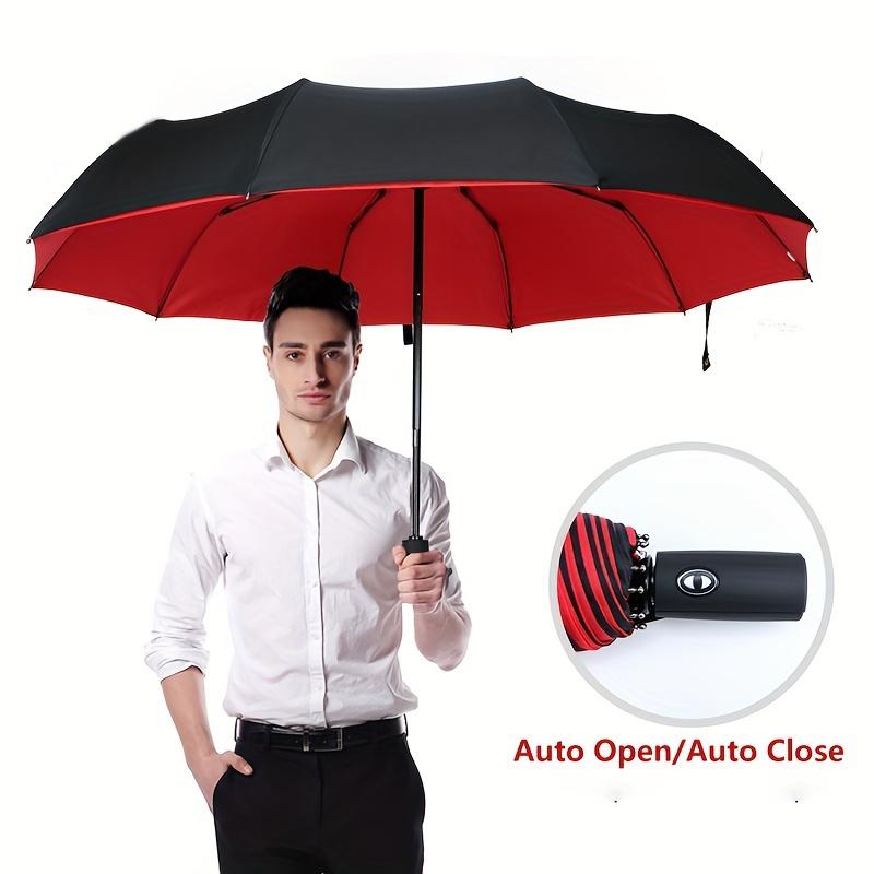 Product Introduction of [Local warehouse shipments] Windproof Travel Sturdy 10 Ribs Frame Fashionable Automatic Umbrella, Extra Large Folding Simple Design Umbrella With UV Protection, Dual Use For Sunny And Rainy Weather 0