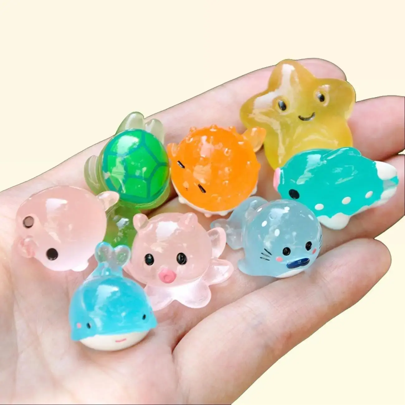 Charm Dạ Quang Mô Hình Sinh Vật Biển Đồ Chơi Nhựa, Toy Trang Trí, Tiểu Cảnh SVB Milca House Rùa Voi