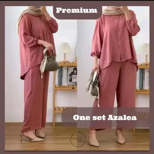 Azalea One Set Premiun | Setelan Crinkle Airflow | Syafla Grosir Fashion