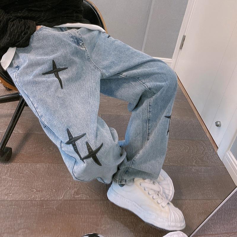 Men's Straight Loose Jeans 2025 Spring Autumn New Korean Style Trendy ...