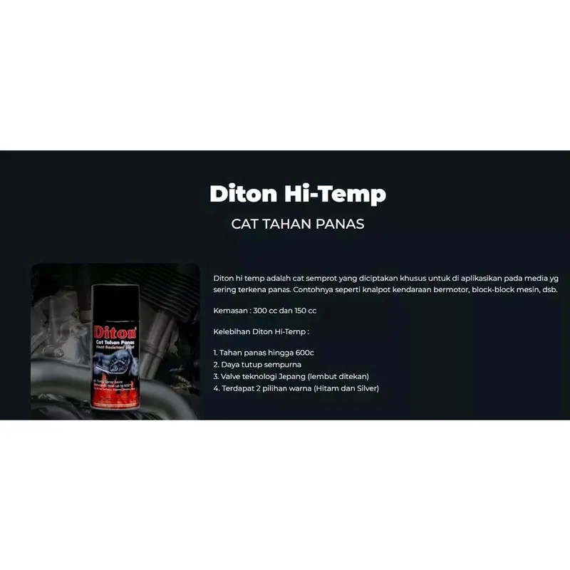 Cat Pilok Pilox Diton Hi Temp Silver Perak 150 CC Murah ekonomis Kecil Untuk Mesin Knalpot Kompor dll Cat Semprot Tahan Panas 150 cc Car Paint spraypaint chrome 4