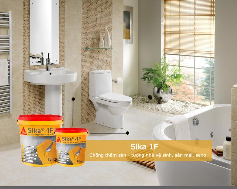 [Sika] Sika 1F – Chống thấm mái, sân thượng, nhà vệ sinh, seno – 6kg 1