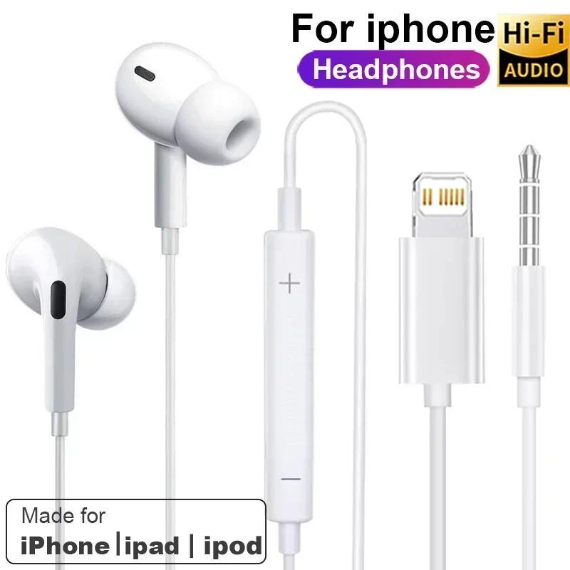 หูฟังสำหรับ Apple iPhone, ต้นฉบับ, เข้ากันได้กับ iPhone 14 Pro Max, 13, 12, 11, Mini, X, XS, XR, SE,