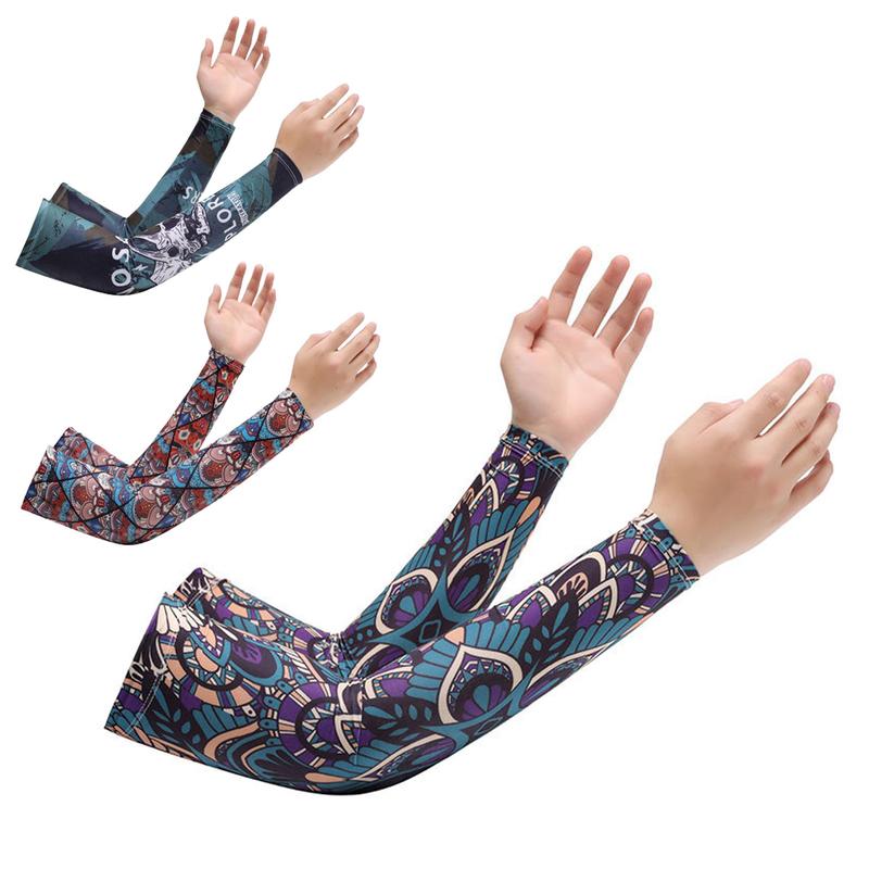 Găng Tay Chống Nắng Hình Xăm Nam Nữ Dài Tay Chống Tia UV Đi Xe Đi Phượt Đàn Hồi Tốt Thoáng Mát Dễ Thời Trang Cá Tính
