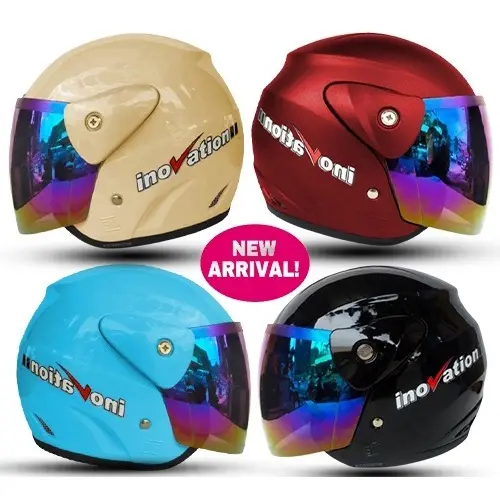 Helm Dewasa  Half Face Helm Evo Inovation Half Face Evo Inovation SNI Mirip Seperti Helm GM Original Kaca Pelangi Kaca Silver Untuk Pria Dan Wanita DEWASA SNI Mirip Seperti Helm GM Original Kaca Pelangi Kaca Silver Untuk Pria Dan Wani Motorcycle