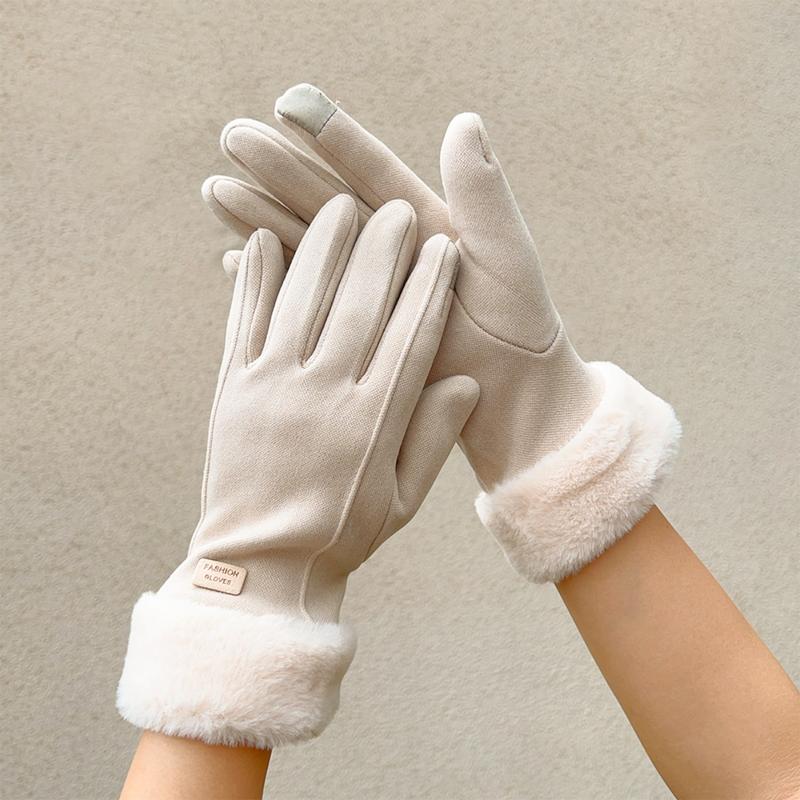 Product Introduction of New Fashion Gloves Autumn Winter Cute Furry Warm Mitts Full Finger Mittens Women Outdoor Sport Female Gloves Screen 15