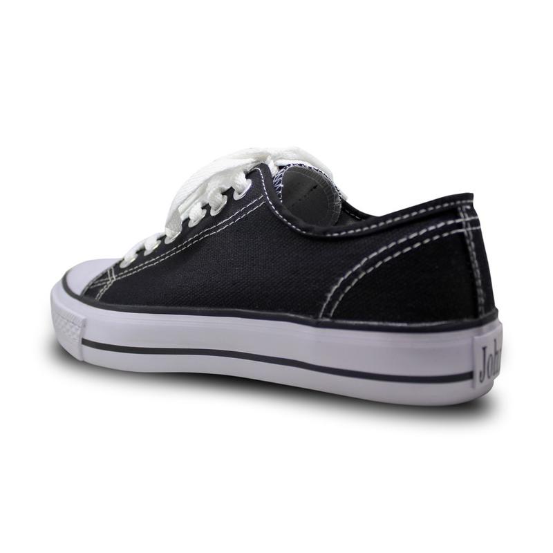 Johnson Basic LowCut Black White - Sepatu Johnson Original 100% Canvas Casual Karet  Shoes  Putih  Hitam  Pria  Sneakers 4