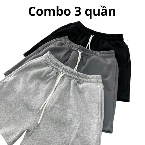  Combo 3 quần short nam nữa chất liệu nỉ da cá mặc ở nhà mặc thể dục thể thao 