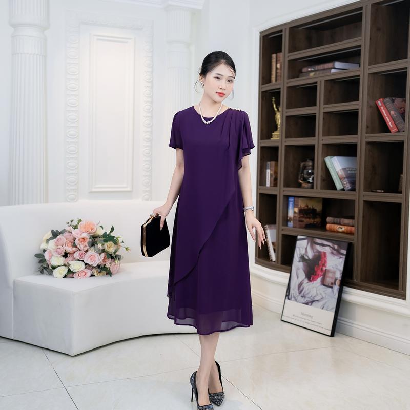 Đầm Trung Niên [ Linh Trà ] (LT 252) Trẻ Trung Thiết Kế Trang Nhã Thanh Lịch Bigsize Đi Làm Đi Tiệc Cho Bà Cho Mẹ U50 2