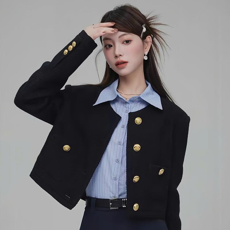 Áo Khoác Dạ (Form Rộng) Dáng Lửng Basic HH90 HaLuu Store Nữ Women ...