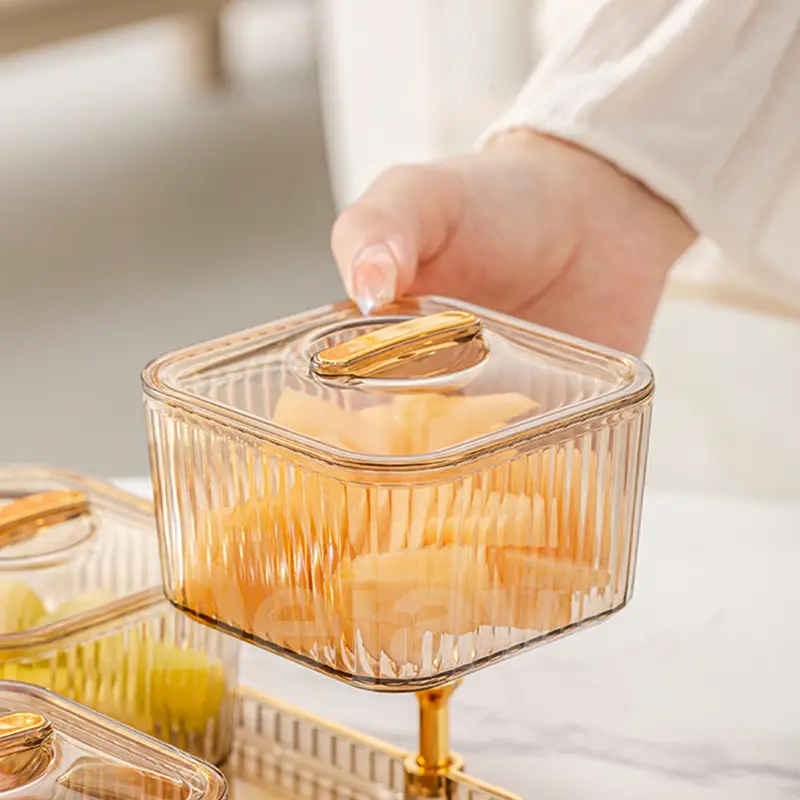 Dejavu Toples Set Penyimpanan Makanan Saji Dengan Nampan Tempat Cemilan Toples Snack Tray Kue Storage Jar With Tray HSB663 8