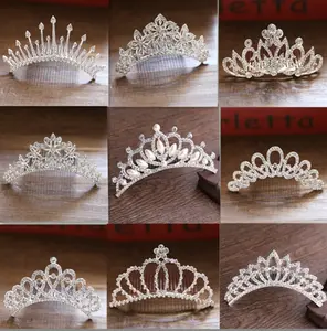 Hiasan Kepala Mahkota Sirkam Pengantin Mewah Kristal untuk Pernikahan/Pesta/Wisuda